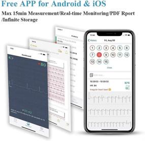 img 1 attached to Монитор сердца Wellue: Беспроводной трекер сердечного здоровья с Bluetooth и бесплатным приложением 🩺 для iOS и Android - Портативное устройство для контроля сердца на руке для использования в фитнесе.