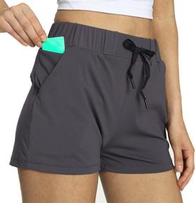 img 3 attached to 🏋️ Kcutteyg Women's Workout Shorts with 3 Pockets, Running Yoga Athletic Gym Sports Hiking Shorts - 2.5&#34;