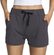 🏋️ kcutteyg women's workout shorts with 3 pockets, running yoga athletic gym sports hiking shorts - 2.5&#34; logo