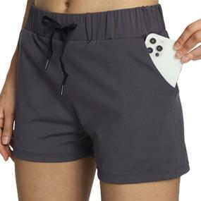 img 2 attached to 🏋️ Kcutteyg Women's Workout Shorts with 3 Pockets, Running Yoga Athletic Gym Sports Hiking Shorts - 2.5&#34;