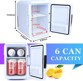 img 3 attached to Portable Skincare Mini Fridge for Bedroom and Office - 4L Capacity, Fits 6 Cans, Perfect for Cool Drinks, Beer, and Beverage - Ideal for Home, Dorm, Room, Car - Gift for Women and Men