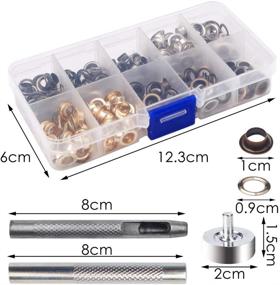 img 2 attached to Grommets Kit - 200 Sets of 1/4 Inch Grommets Eyelets | Includes 3 Installation Tools, Storage Box | Ideal for Fabric, Canvas, Curtain, Clothing, Leather