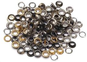 img 1 attached to Grommets Kit - 200 Sets of 1/4 Inch Grommets Eyelets | Includes 3 Installation Tools, Storage Box | Ideal for Fabric, Canvas, Curtain, Clothing, Leather