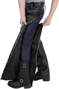 img 2 attached to 🧑 Viking Cycle Men's Plain Leather Motorcycle Chaps - Premium Quality Leather Chaps