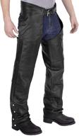 🧑 viking cycle men's plain leather motorcycle chaps - premium quality leather chaps logo