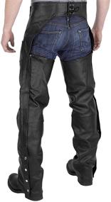 img 3 attached to 🧑 Viking Cycle Men's Plain Leather Motorcycle Chaps - Premium Quality Leather Chaps