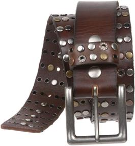 img 2 attached to Cowhide Circle Studded Vintage Leather