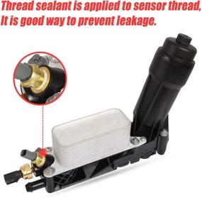 img 2 attached to Engine Oil Cooler Filter Housing Adapter Assembly - Sensor & Gaskets - 2011-2013 3.6L V6 Chrysler 200, Town & Country, Dodge Challenger, Caravan, Grand Cherokee, Wrangler