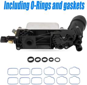 img 3 attached to Engine Oil Cooler Filter Housing Adapter Assembly - Sensor & Gaskets - 2011-2013 3.6L V6 Chrysler 200, Town & Country, Dodge Challenger, Caravan, Grand Cherokee, Wrangler