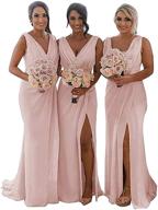 👗 caraelm chiffon bridesmaid dresses for women's wedding attire logo