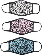 🐆 cameleon cover - stylish cheetah fashion face mask covering: made in usa, washable cotton, double layer - 3 pack (adult cheetah assorted) logo