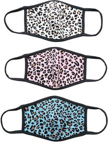 img 4 attached to 🐆 Cameleon Cover - Stylish Cheetah Fashion Face Mask Covering: Made in USA, Washable Cotton, Double Layer - 3 Pack (Adult Cheetah Assorted)