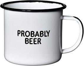 img 4 attached to 🍺 PROBABLY BEER Enamel Coffee Mug: The Perfect Funny Gift for Beer Lovers, Homebrewers, Men, and Women! Ideal Cup for Office, Kitchen, Campfire, and Travel