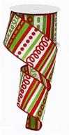 🎄 2.5 inch wide loopy stripes christmas ribbon roll - 10 yards with wired edge logo