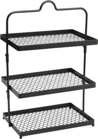 img 3 attached to Gourmet Basics Sierra Metal Buffet Stand with Removable Acacia Serving Trays in Antique Black - by Mikasa