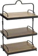 gourmet basics sierra metal buffet stand with removable acacia serving trays in antique black - by mikasa logo