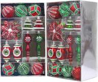 🎄 valery madelyn 50ct classic collection splendor red green white christmas ball ornaments: shatterproof xmas tree decorations logo