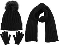 polar wear scarf gloves pompom logo