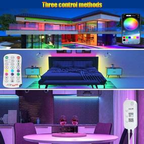 img 2 attached to 🌈 65.6FT LED Strip Lights with Remote Control, Color Changing Tape Lights with Music Sync, Ultra-Long 600LEDs Bright RGB LED Lights, DIY Color Options for Bedroom Ceiling Party - Includes Power Adapter