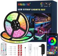 🌈 65.6ft led strip lights with remote control, color changing tape lights with music sync, ultra-long 600leds bright rgb led lights, diy color options for bedroom ceiling party - includes power adapter logo