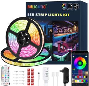 img 4 attached to 🌈 65.6FT LED Strip Lights with Remote Control, Color Changing Tape Lights with Music Sync, Ultra-Long 600LEDs Bright RGB LED Lights, DIY Color Options for Bedroom Ceiling Party - Includes Power Adapter