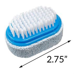 img 1 attached to Blue Two-Sided Foot Scrubber: Pumice Stone for Smoothness & Bristle Brush Exfoliator