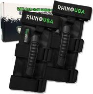 rhino usa heavy-duty roll bar grab handles - premium nylon off-road handles 🦏 for 4x4 and jeep - self-fastening, anti-slip, adjustable, and superior grip - 1 pair (black) logo