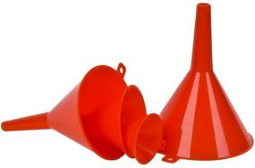 img 1 attached to 🚗 DEDC Oil and Gas Plastic Funnel Set for Car Automotive Kitchen - Mini, Small, Large Red Funnels (4pcs Gas Funnel)