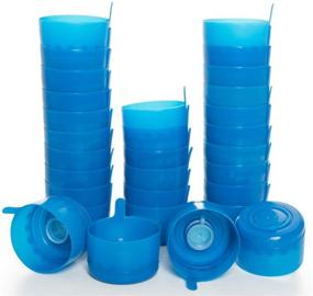 img 4 attached to 🧴 Gonioa 30 Pack Non-Spill Bottle Caps 55mm for 3 & 5 Gallon Water Jugs - Anti-Splash, Reusable Lids for Water Dispensers & Containers