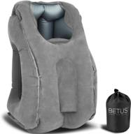 🌙 betus dreamer comfort inflatable travel pillow - ultimate neck support for long sleep on airplane, train or office napping logo