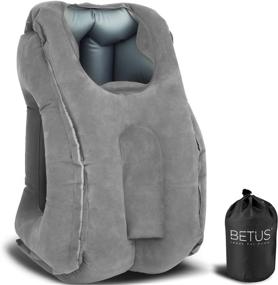 img 4 attached to 🌙 Надувная подушка для путешествий Betus Dreamer Comfort - идеальная поддержка для шеи для длительного сна в самолете, поезде или в офисе.
