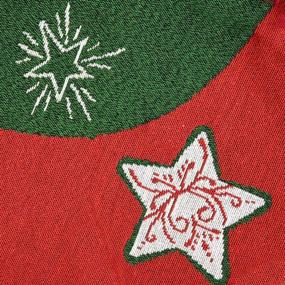img 3 attached to 🎄 Christmas Tree Skirt Design on Jacquard Woven Fabric, Holiday Decoration (30 Inch, Red 4) by Primode