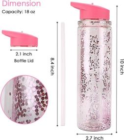 img 2 attached to 💖 Sparkling Pink Girls Water Bottles with Straw - 18oz Glitter, BPA-Free, Leak-Proof, Double Wall Insulated for Hot and Cold Beverages - Perfect for School, Fitness, and Sports