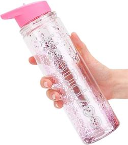 img 4 attached to 💖 Sparkling Pink Girls Water Bottles with Straw - 18oz Glitter, BPA-Free, Leak-Proof, Double Wall Insulated for Hot and Cold Beverages - Perfect for School, Fitness, and Sports