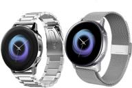 acestar 2 пакеты ремешки для часов - совместимы с samsung active 2 40 мм/44 мм, galaxy watch 42 мм, 20 мм стальной металлический браслет и сетчатый ремешок для замены на samsung galaxy watch active 40 мм. логотип