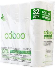 img 4 attached to 🌿 Бумага для туалета Caboo Bamboo - Набор 32 двойных рулонов, биоразлагаемая и безопасная для септика бумага с эко-мягкими листами из 2 пластов - альтернатива древесине