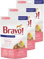 🐟 bravo! bonus bites grain & gluten free freeze dried salmon dog treats - all natural - 2 ounce bags логотип