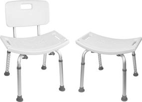 img 2 attached to 🛁 Experience Ultimate Comfort with Vaunn Medical Tool-Free Assembly Spa Bathtub Adjustable Shower Chair Seat Bench: Removable Back Included!