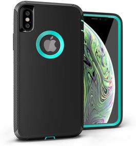 img 4 attached to 📱 Viero Defender iPhone Xs Case - Heavy Duty Rugged Impact Resistant Full Protective Armor Military Protection Belt Clip Holster Kickstand Cover for iPhone 10 - Black/Blue