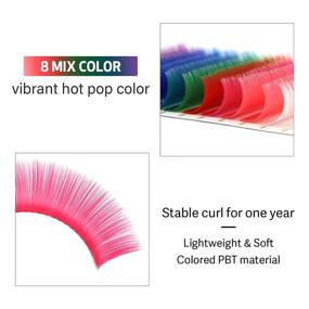 img 2 attached to 💕 EMEDA Mix 8 Colored Lash Extensions for Effortless Volume | Easy Fan Volume Lashes | Colorful Self Fanning Volume Eyelash Extensions | Mixed 8 Color 0.07mm D Curl 15mm