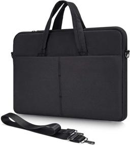 img 4 attached to Black Laptop Bag Case 11.6 12 12.5 Inch for Dell XPS 13 9310 9300 7390/Dell Chromebook 11, Surface Pro X/7/6, Samsung Chromebook 4 3, Asus Chromebook Flip - Sleeve Case