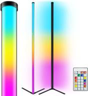 🏮 set of 2 corner floor lamp, 60" rgb dimmable led floor lights with remote control for ambient reading, modern night lights decoration for living room, bedrooms, home décor, party, christmas логотип