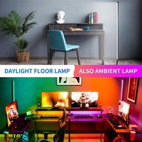 img 3 attached to 🏮 Set of 2 Corner Floor Lamp, 60" RGB Dimmable LED Floor Lights with Remote Control for Ambient Reading, Modern Night Lights Decoration for Living Room, Bedrooms, Home Décor, Party, Christmas
