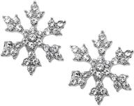 sparkling crystal snowflake earrings christmas logo