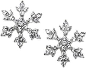img 1 attached to Sparkling Crystal Snowflake Earrings Christmas