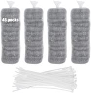 🧺 48 piece stainless steel washing machine lint trap set - laundry mesh washer hose filter with lint snare, hose screen filter catcher, and 48 nylon cable ties logo