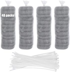 img 4 attached to 🧺 48 Piece Stainless Steel Washing Machine Lint Trap Set - Laundry Mesh Washer Hose Filter with Lint Snare, Hose Screen Filter Catcher, and 48 Nylon Cable Ties