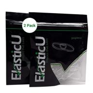 💇 premium clear hair elastics - strong - reusable 30mm - elasticu - 2 packs of 70 total 140 rubbers logo