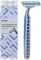 💸 affordable solimo twin blade disposable razors with rubber grip - 32 count on amazon logo