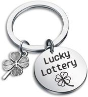 seiraa good luck jewelry - gambler's gift: lottery ticket keychain with four leaf clover charm logo